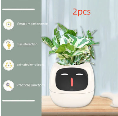 Smart Planter – Endless Fun with 49+ Expressions, 7 Smart Sensors, AI Chip, Self-Watering Pot for Plants