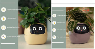 Smart Planter – Endless Fun with 49+ Expressions, 7 Smart Sensors, AI Chip, Self-Watering Pot for Plants