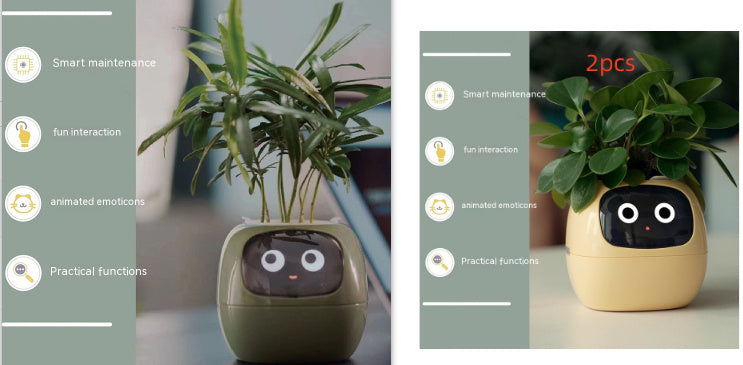 Smart Planter – Endless Fun with 49+ Expressions, 7 Smart Sensors, AI Chip, Self-Watering Pot for Plants