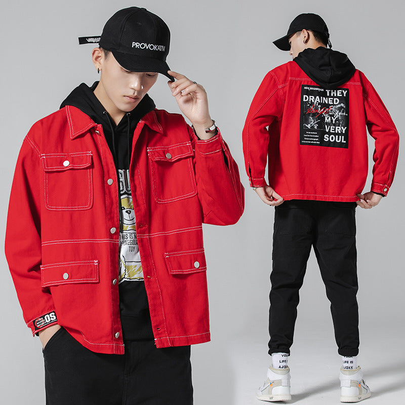 New Men's Casual Loose Denim Jacket