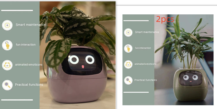 Smart Planter – Endless Fun with 49+ Expressions, 7 Smart Sensors, AI Chip, Self-Watering Pot for Plants