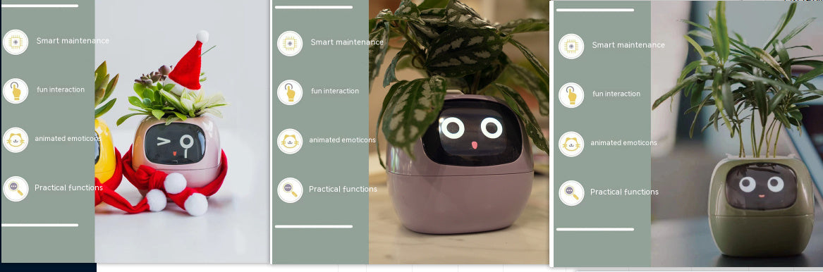 Smart Planter – Endless Fun with 49+ Expressions, 7 Smart Sensors, AI Chip, Self-Watering Pot for Plants