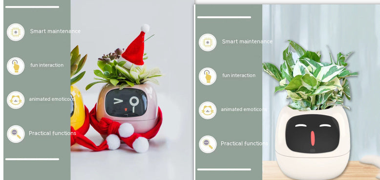 Smart Planter – Endless Fun with 49+ Expressions, 7 Smart Sensors, AI Chip, Self-Watering Pot for Plants