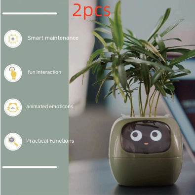 Smart Planter – Endless Fun with 49+ Expressions, 7 Smart Sensors, AI Chip, Self-Watering Pot for Plants