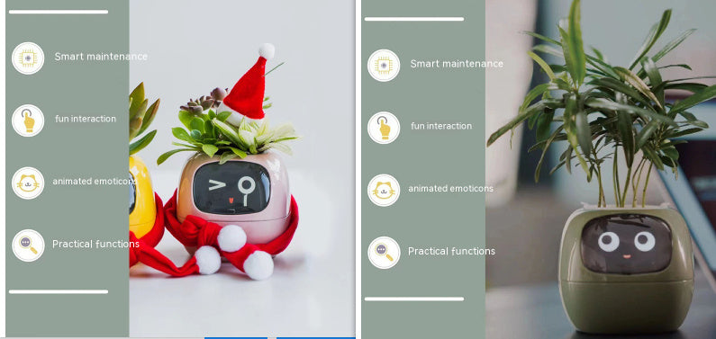 Smart Planter – Endless Fun with 49+ Expressions, 7 Smart Sensors, AI Chip, Self-Watering Pot for Plants