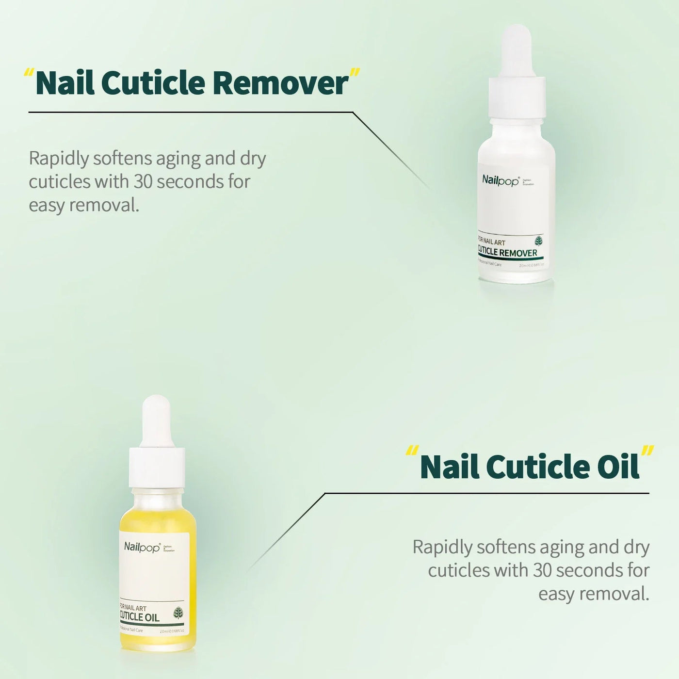 Cuticle Remover and Repair Oil Set – Nail Treatment & Dead Skin Remover by Nailpop