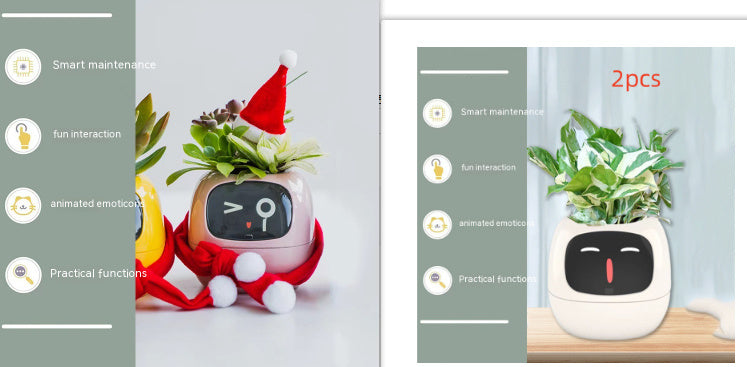 Smart Planter – Endless Fun with 49+ Expressions, 7 Smart Sensors, AI Chip, Self-Watering Pot for Plants
