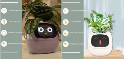 Smart Planter – Endless Fun with 49+ Expressions, 7 Smart Sensors, AI Chip, Self-Watering Pot for Plants