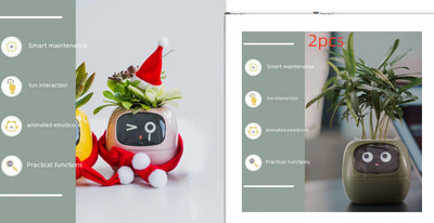 Smart Planter – Endless Fun with 49+ Expressions, 7 Smart Sensors, AI Chip, Self-Watering Pot for Plants