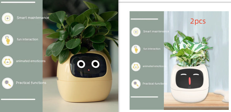Smart Planter – Endless Fun with 49+ Expressions, 7 Smart Sensors, AI Chip, Self-Watering Pot for Plants