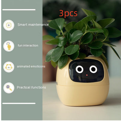 Smart Planter – Endless Fun with 49+ Expressions, 7 Smart Sensors, AI Chip, Self-Watering Pot for Plants