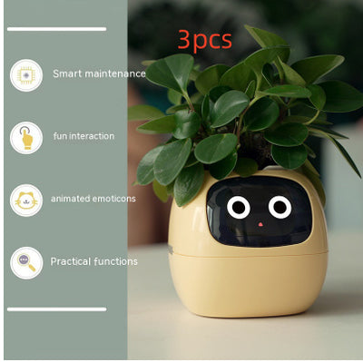 Smart Planter – Endless Fun with 49+ Expressions, 7 Smart Sensors, AI Chip, Self-Watering Pot for Plants