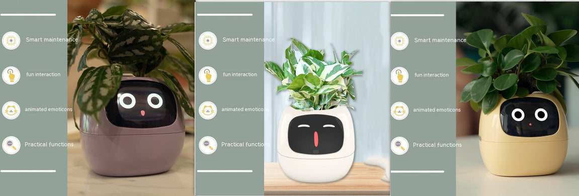 Smart Planter – Endless Fun with 49+ Expressions, 7 Smart Sensors, AI Chip, Self-Watering Pot for Plants