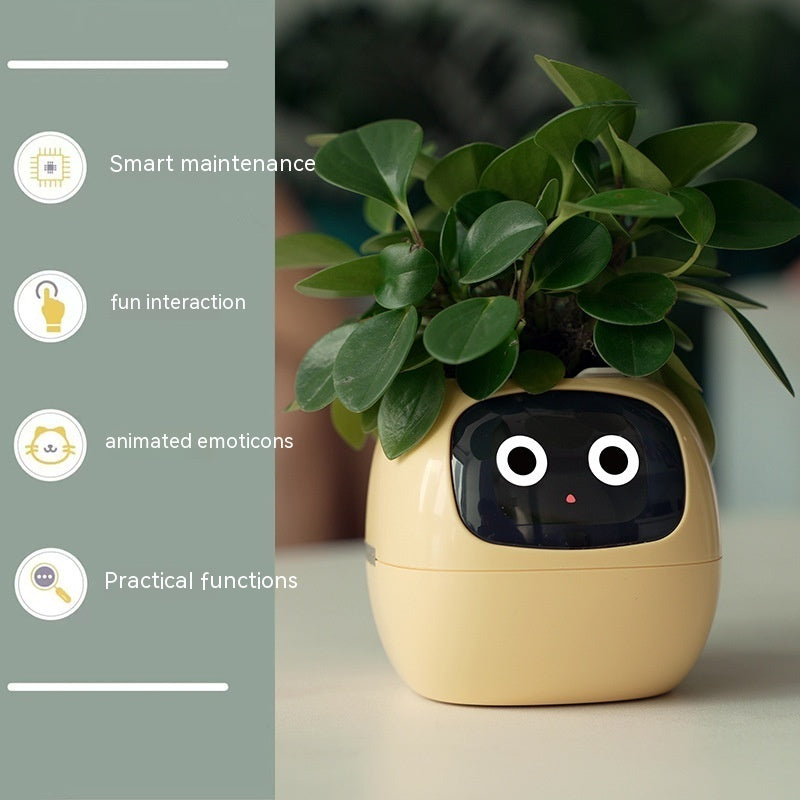 Smart Planter – Endless Fun with 49+ Expressions, 7 Smart Sensors, AI Chip, Self-Watering Pot for Plants