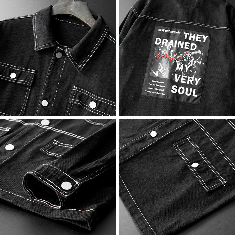 New Men's Casual Loose Denim Jacket