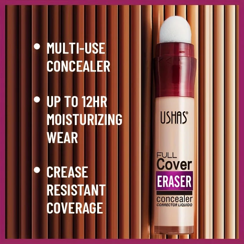 Long-Lasting Concealer with Sponge Head – Covers Dark Circles & Acne