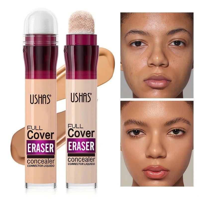 Long-Lasting Concealer with Sponge Head – Covers Dark Circles & Acne