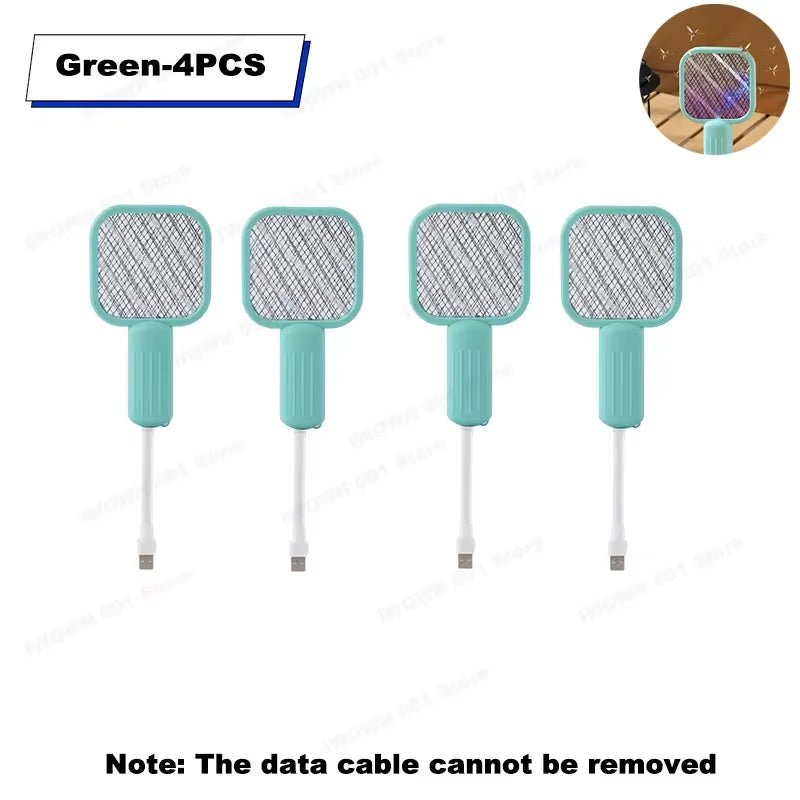 USB Mosquito Swatter Trap Mini Electric Shock Fly Bug Zapper UV Light Portable 2-In-1 Mosquito Repellent for Outdoor Bedroom