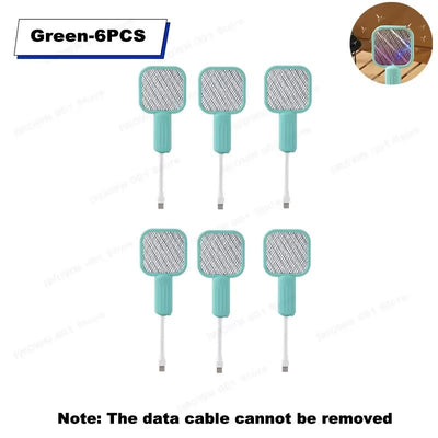 USB Mosquito Swatter Trap Mini Electric Shock Fly Bug Zapper UV Light Portable 2-In-1 Mosquito Repellent for Outdoor Bedroom