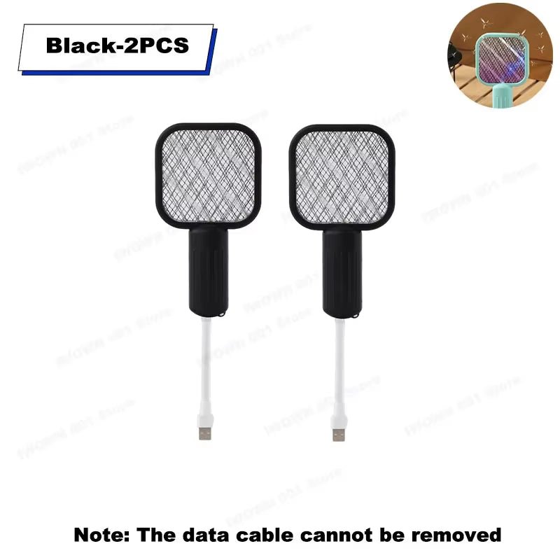 USB Mosquito Swatter Trap Mini Electric Shock Fly Bug Zapper UV Light Portable 2-In-1 Mosquito Repellent for Outdoor Bedroom