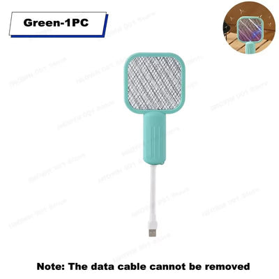 USB Mosquito Swatter Trap Mini Electric Shock Fly Bug Zapper UV Light Portable 2-In-1 Mosquito Repellent for Outdoor Bedroom