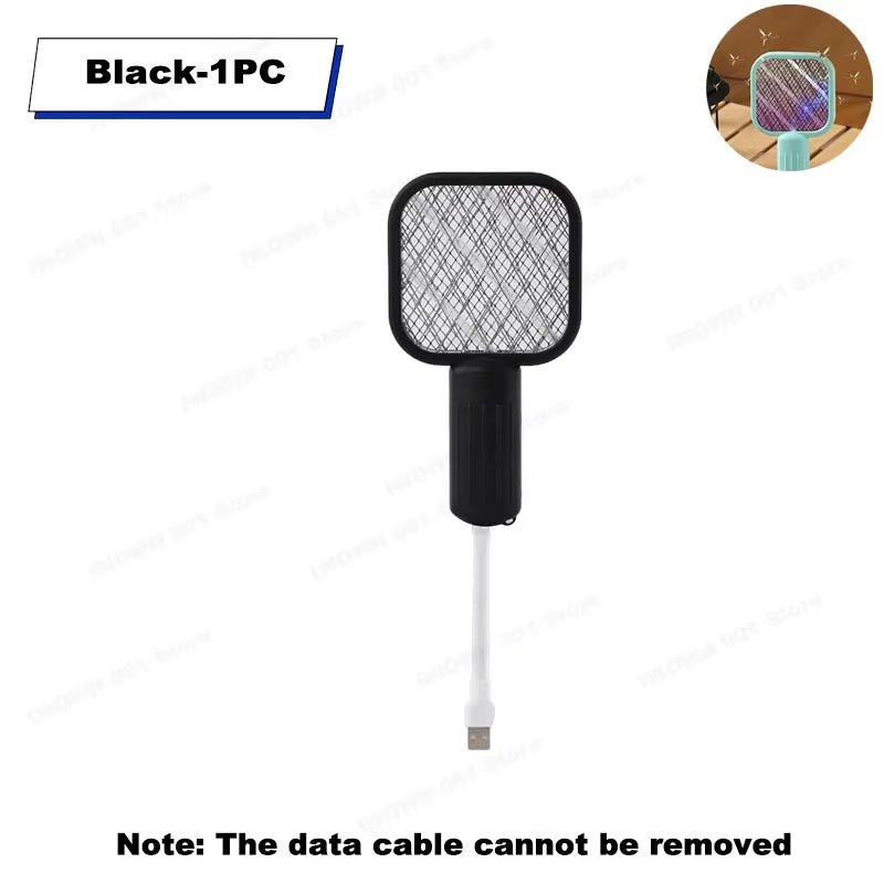 USB Mosquito Swatter Trap Mini Electric Shock Fly Bug Zapper UV Light Portable 2-In-1 Mosquito Repellent for Outdoor Bedroom