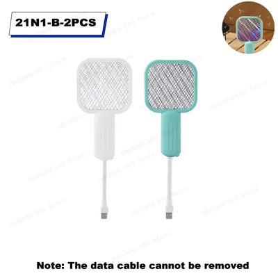 USB Mosquito Swatter Trap Mini Electric Shock Fly Bug Zapper UV Light Portable 2-In-1 Mosquito Repellent for Outdoor Bedroom