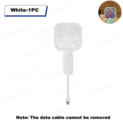 USB Mosquito Swatter Trap Mini Electric Shock Fly Bug Zapper UV Light Portable 2-In-1 Mosquito Repellent for Outdoor Bedroom