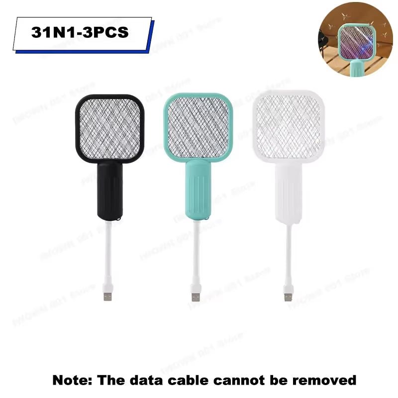 USB Mosquito Swatter Trap Mini Electric Shock Fly Bug Zapper UV Light Portable 2-In-1 Mosquito Repellent for Outdoor Bedroom