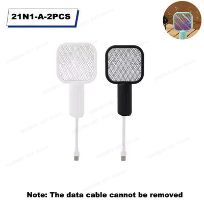 USB Mosquito Swatter Trap Mini Electric Shock Fly Bug Zapper UV Light Portable 2-In-1 Mosquito Repellent for Outdoor Bedroom