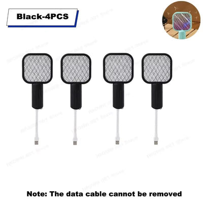 USB Mosquito Swatter Trap Mini Electric Shock Fly Bug Zapper UV Light Portable 2-In-1 Mosquito Repellent for Outdoor Bedroom