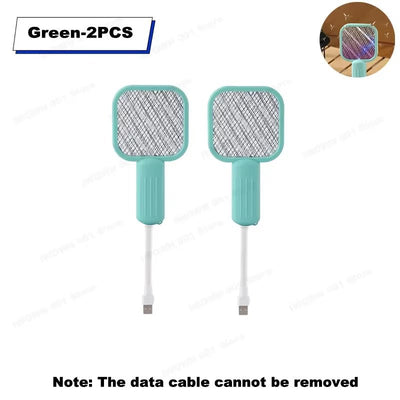 USB Mosquito Swatter Trap Mini Electric Shock Fly Bug Zapper UV Light Portable 2-In-1 Mosquito Repellent for Outdoor Bedroom