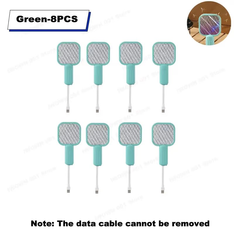 USB Mosquito Swatter Trap Mini Electric Shock Fly Bug Zapper UV Light Portable 2-In-1 Mosquito Repellent for Outdoor Bedroom