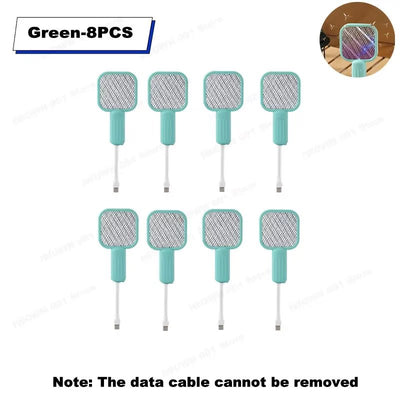 USB Mosquito Swatter Trap Mini Electric Shock Fly Bug Zapper UV Light Portable 2-In-1 Mosquito Repellent for Outdoor Bedroom