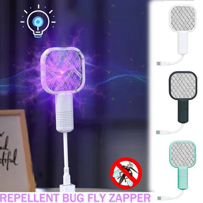 USB Mosquito Swatter Trap Mini Electric Shock Fly Bug Zapper UV Light Portable 2-In-1 Mosquito Repellent for Outdoor Bedroom