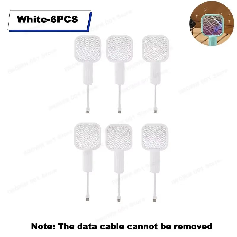 USB Mosquito Swatter Trap Mini Electric Shock Fly Bug Zapper UV Light Portable 2-In-1 Mosquito Repellent for Outdoor Bedroom